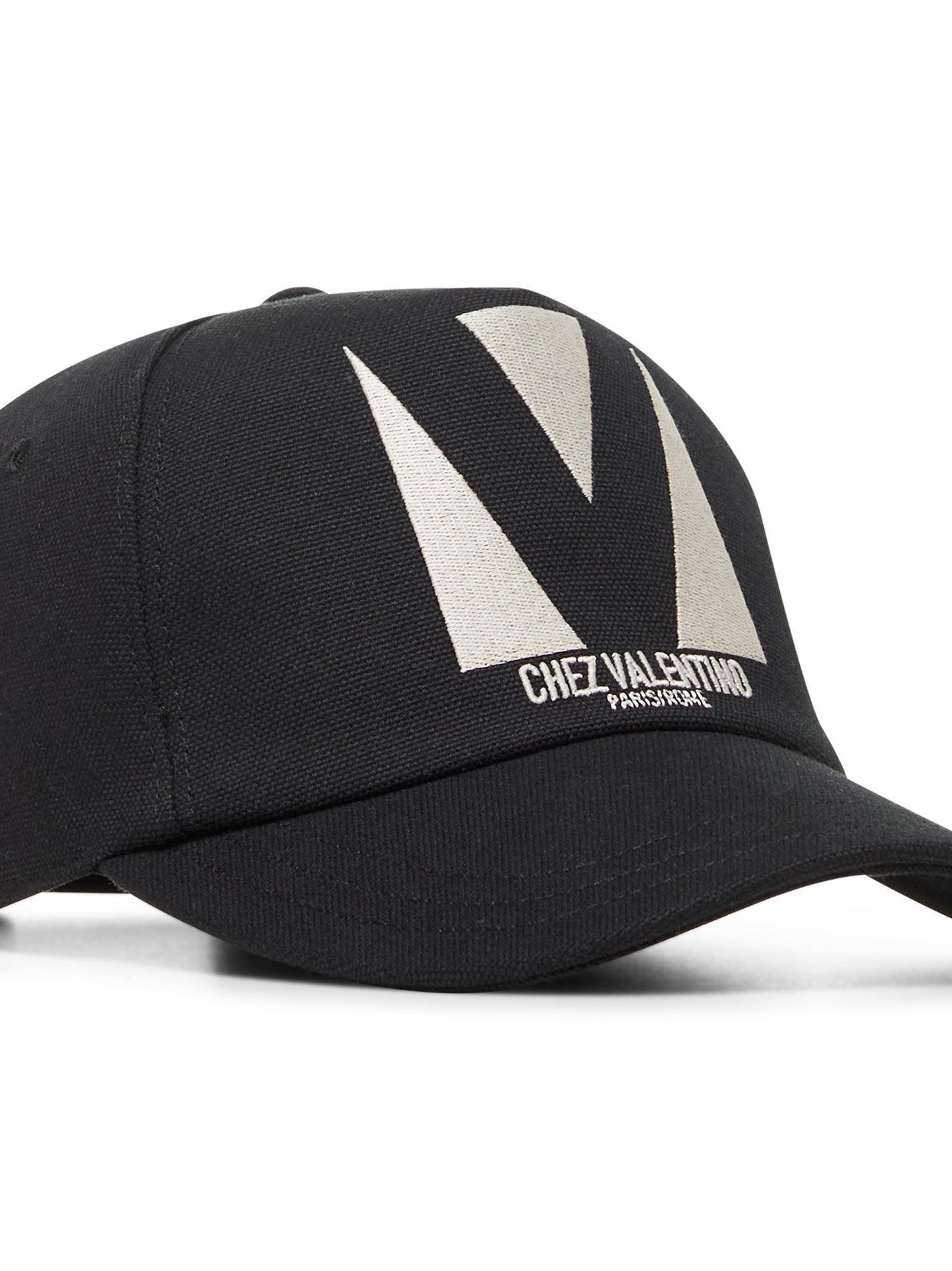 Black cotton Chez Valentino baseball cap