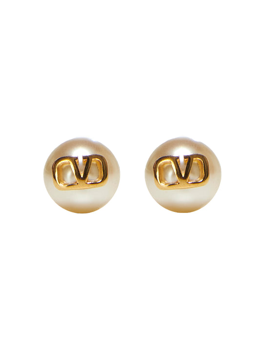 VLogo Signature pearl earrings