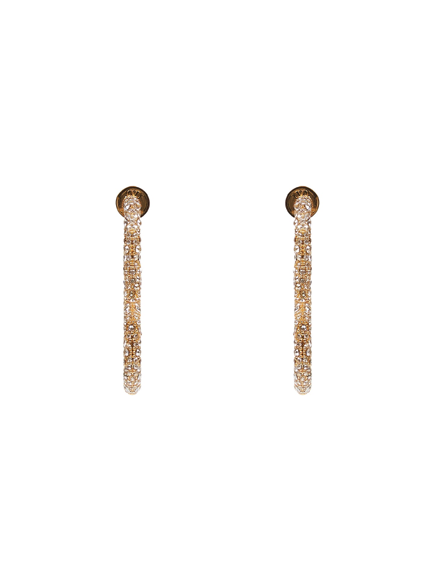 Metal and crystal VLogo Signature earrings