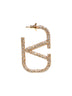 Metal and crystal VLogo Signature earrings
