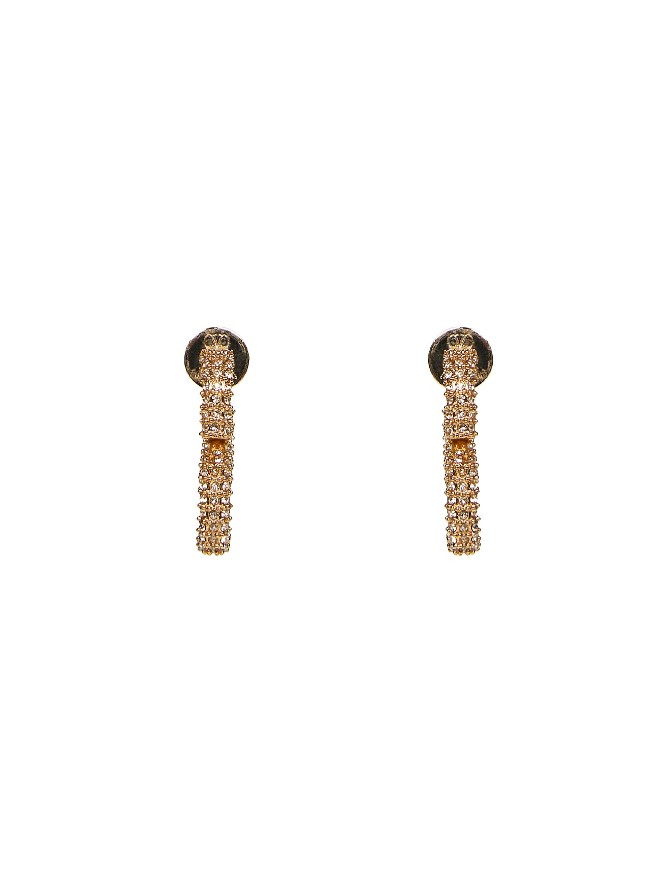 Metal and crystal VLogo Signature earrings