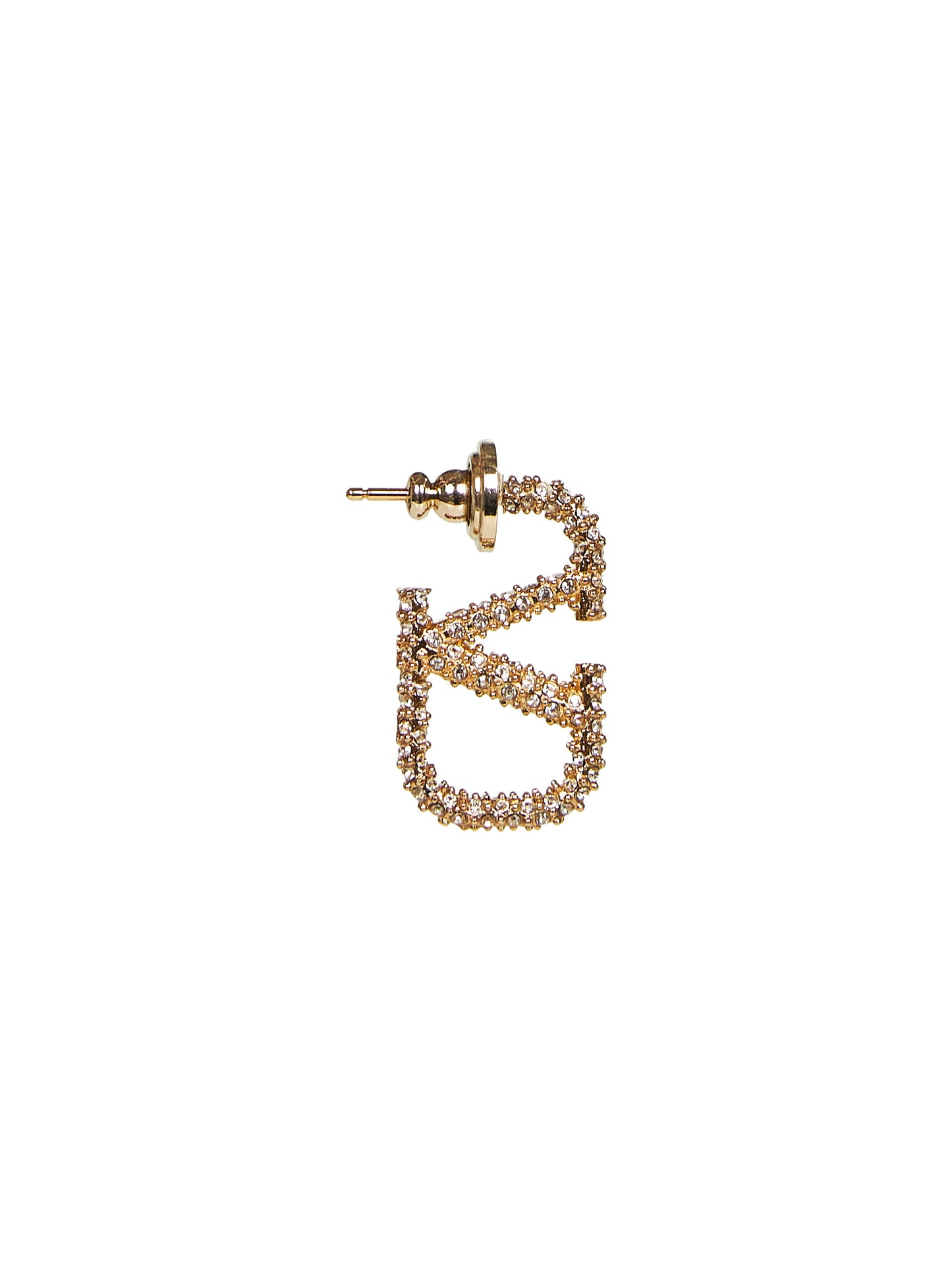 Metal and crystal VLogo Signature earrings