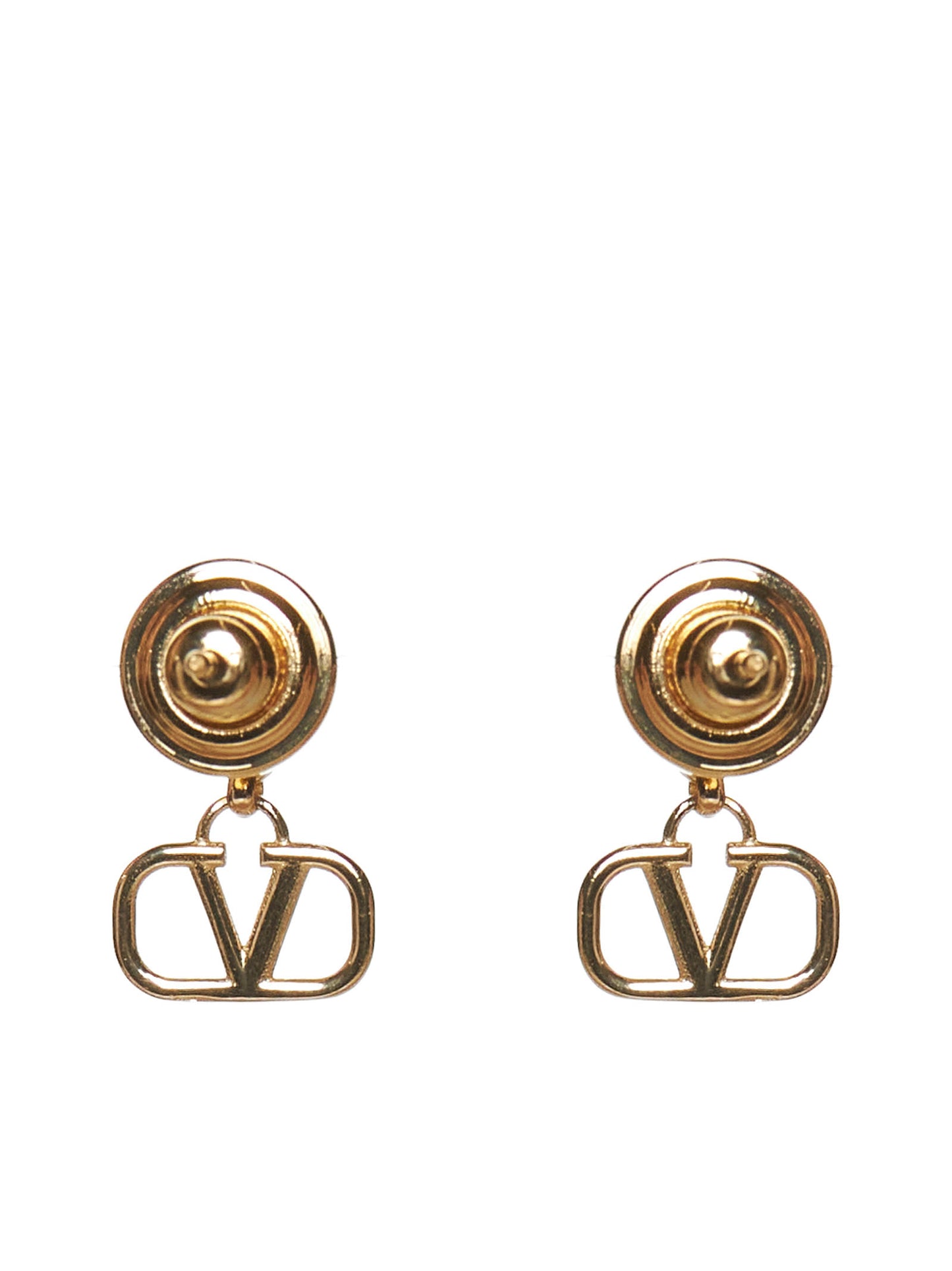 Gold-Tone VLogo Signature Earrings with Pink Swarovski Crystals