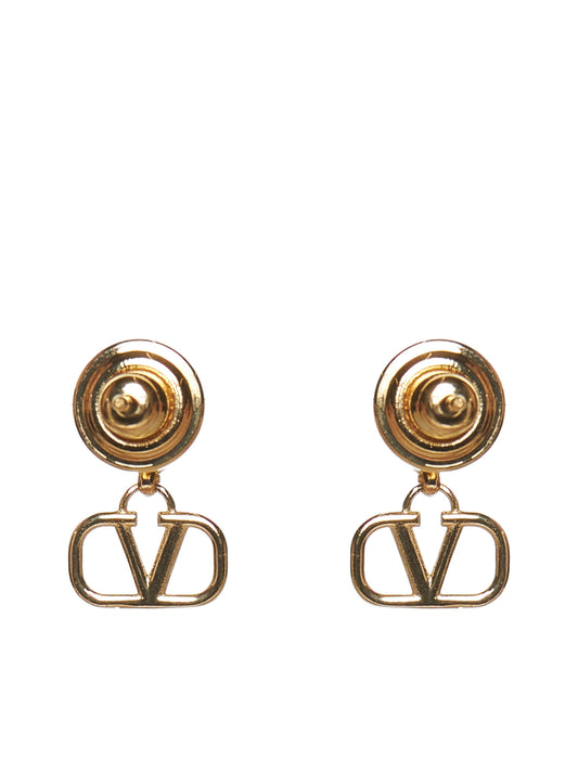 Orecchini dorati VLogo Signature con Swarovski rosa