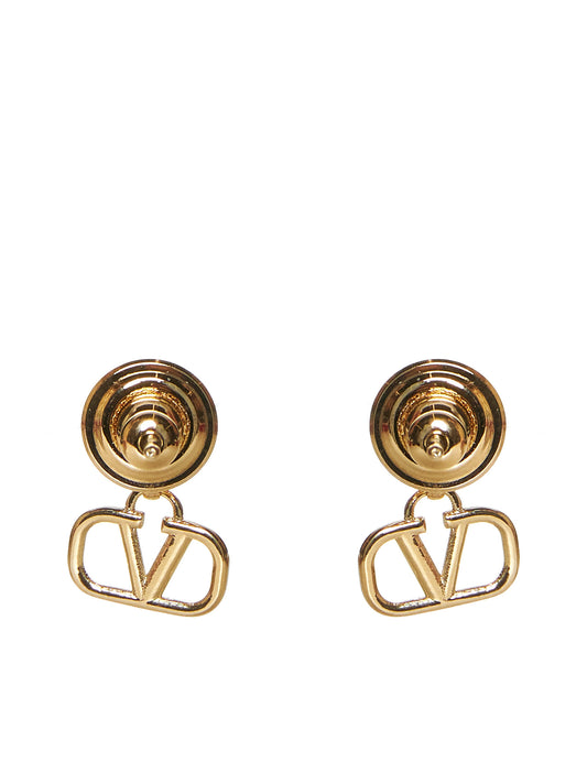 Gold-Tone VLogo Signature Earrings with Silver Swarovski Crystals