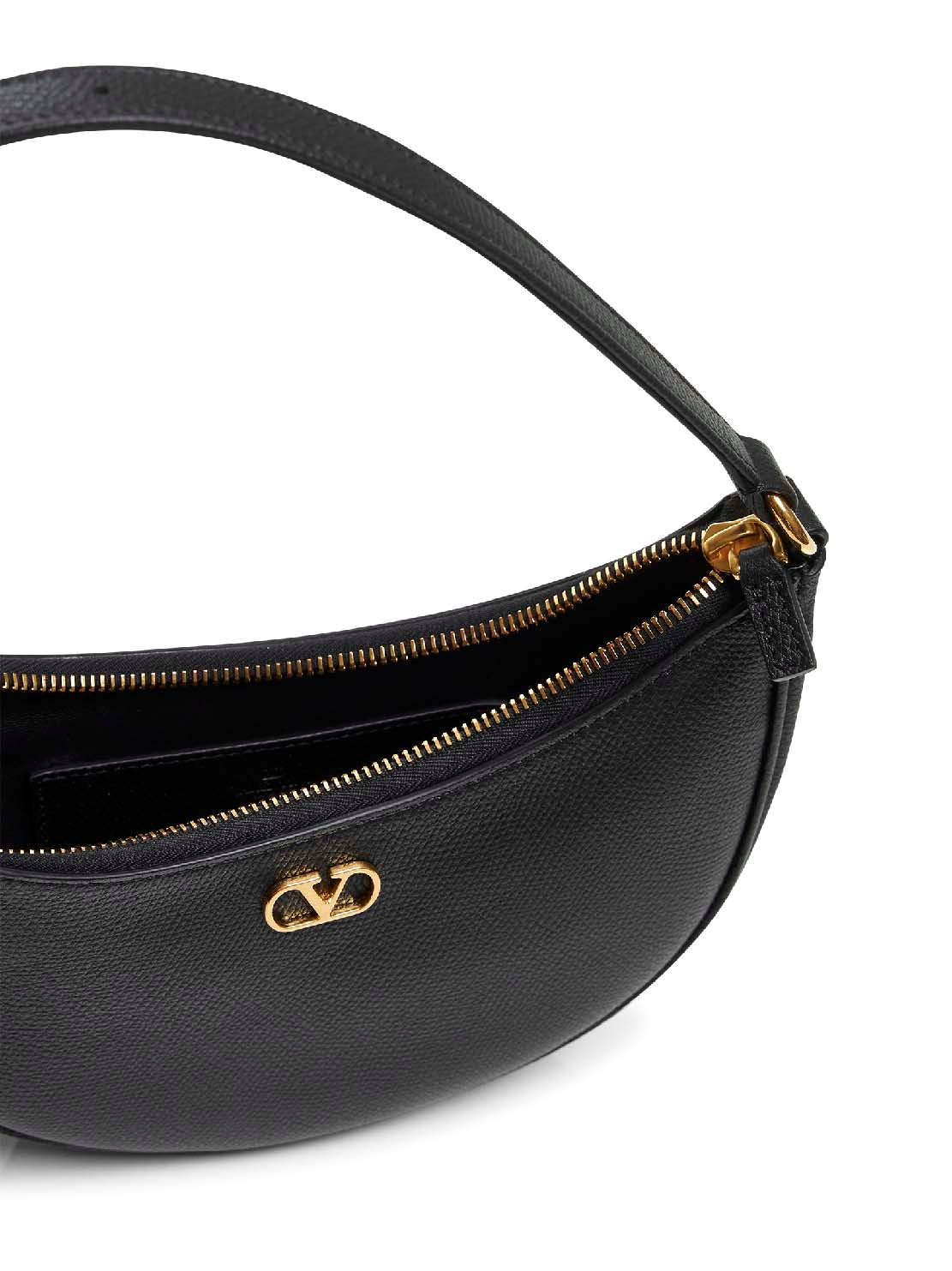 Black Vlogo Signature mini hobo bag
