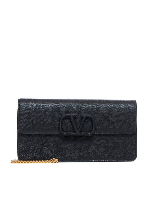 VLogo Signature leather wallet on chain