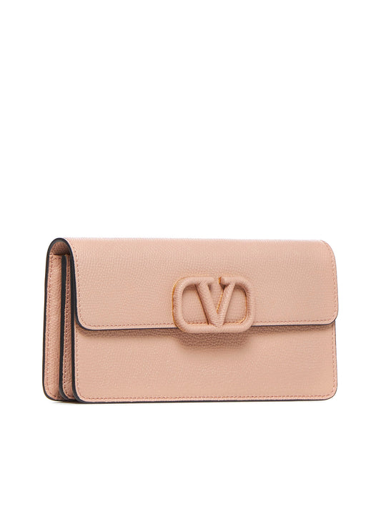 VLogo Signature leather wallet on chain