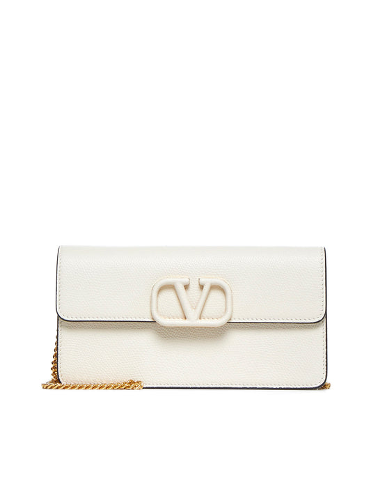 VLogo Signature leather wallet on chain