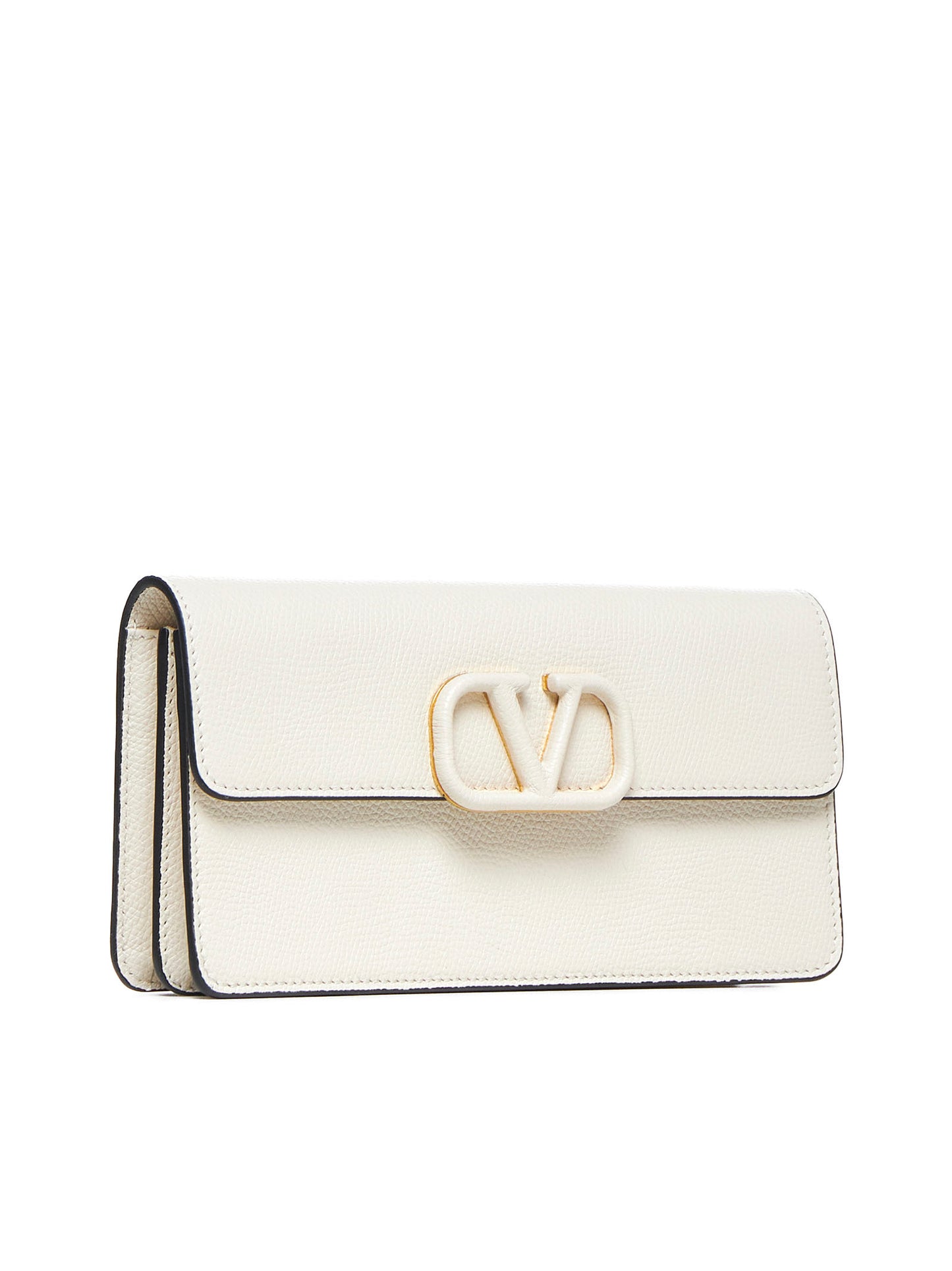 VLogo Signature leather wallet on chain