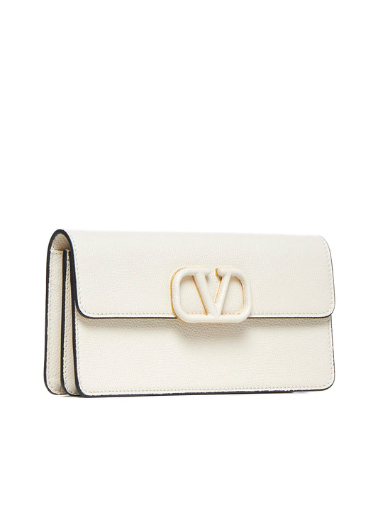 VLogo Signature leather wallet on chain