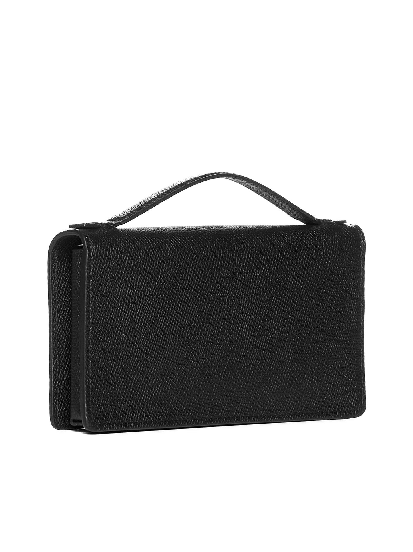 Valentino Garavani<BR/>Portafoglio nero in pelle con tracolla<BR/>