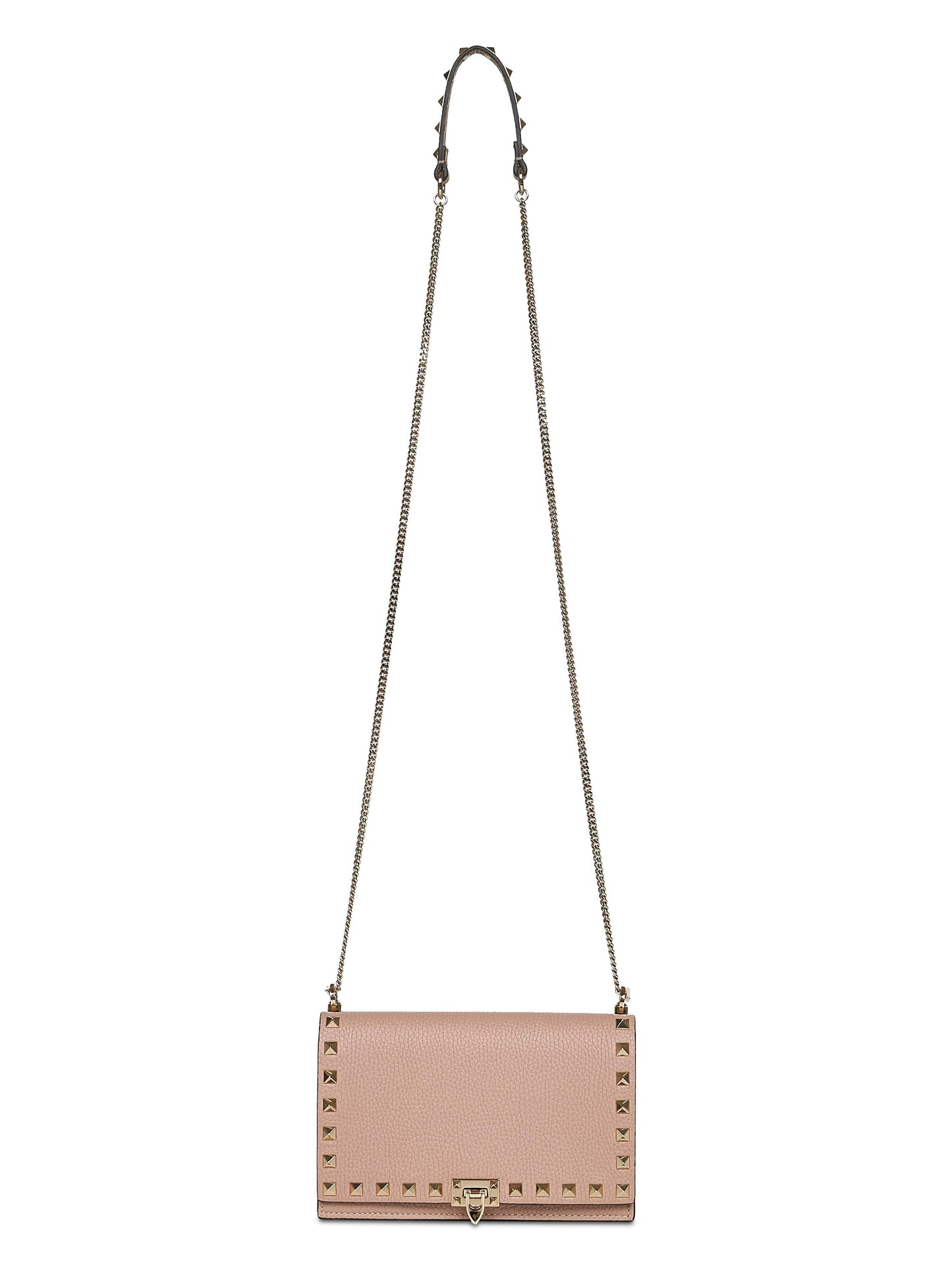 Pink Rockstud mini bag with chain