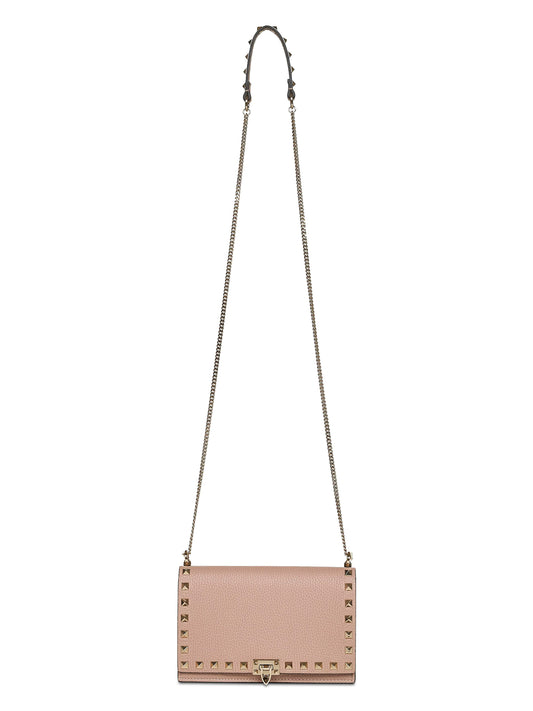 Pink Rockstud mini bag with chain