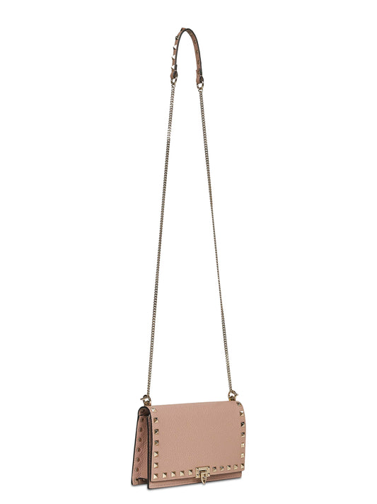 Pink Rockstud mini bag with chain