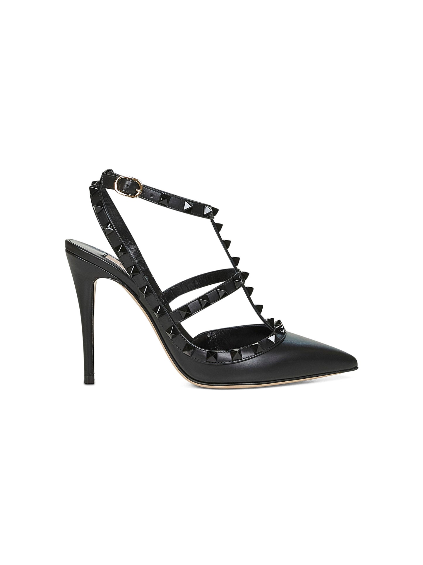 Slingback Rockstud in vitello nero