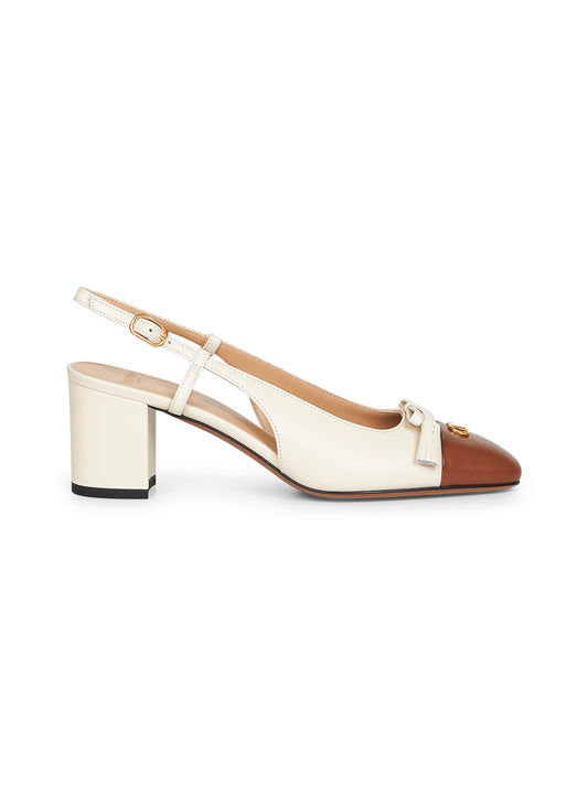 Two-tone kidskin Valet Du Roi slingback pumps