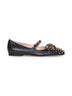 Black kidskin Bowow Mary-Jane ballet flats