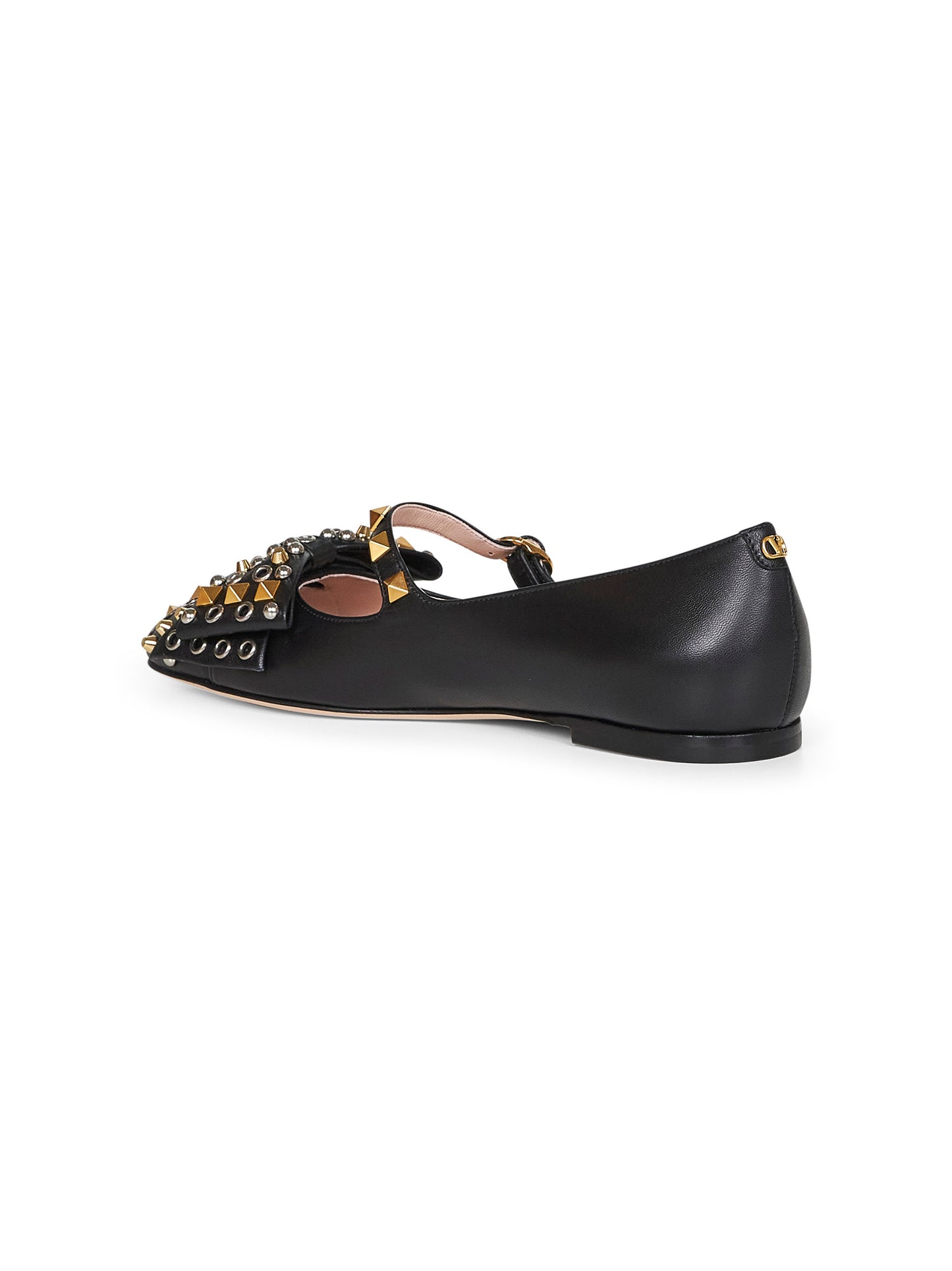 Black kidskin Bowow Mary-Jane ballet flats