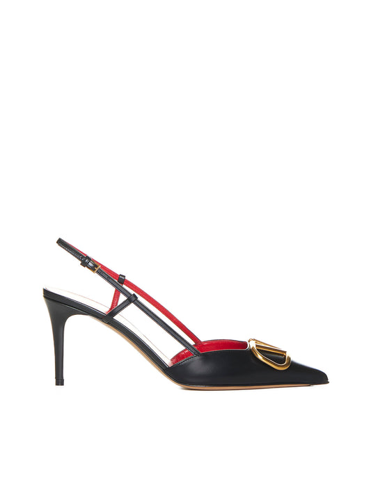Leather strap pumps