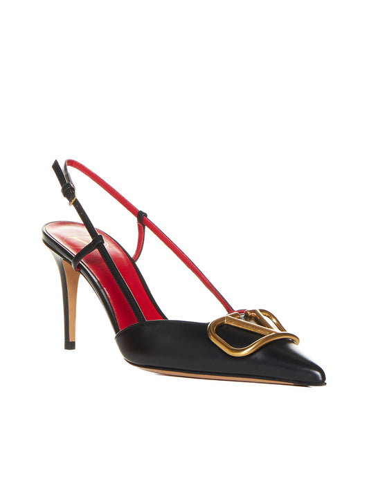 Leather strap pumps