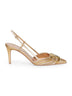 Gold laminated nappa leather Vlogo Signature slingback pumps