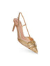 Gold laminated nappa leather Vlogo Signature slingback pumps