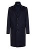 Blue Oasi Cashmere overcoat with bib