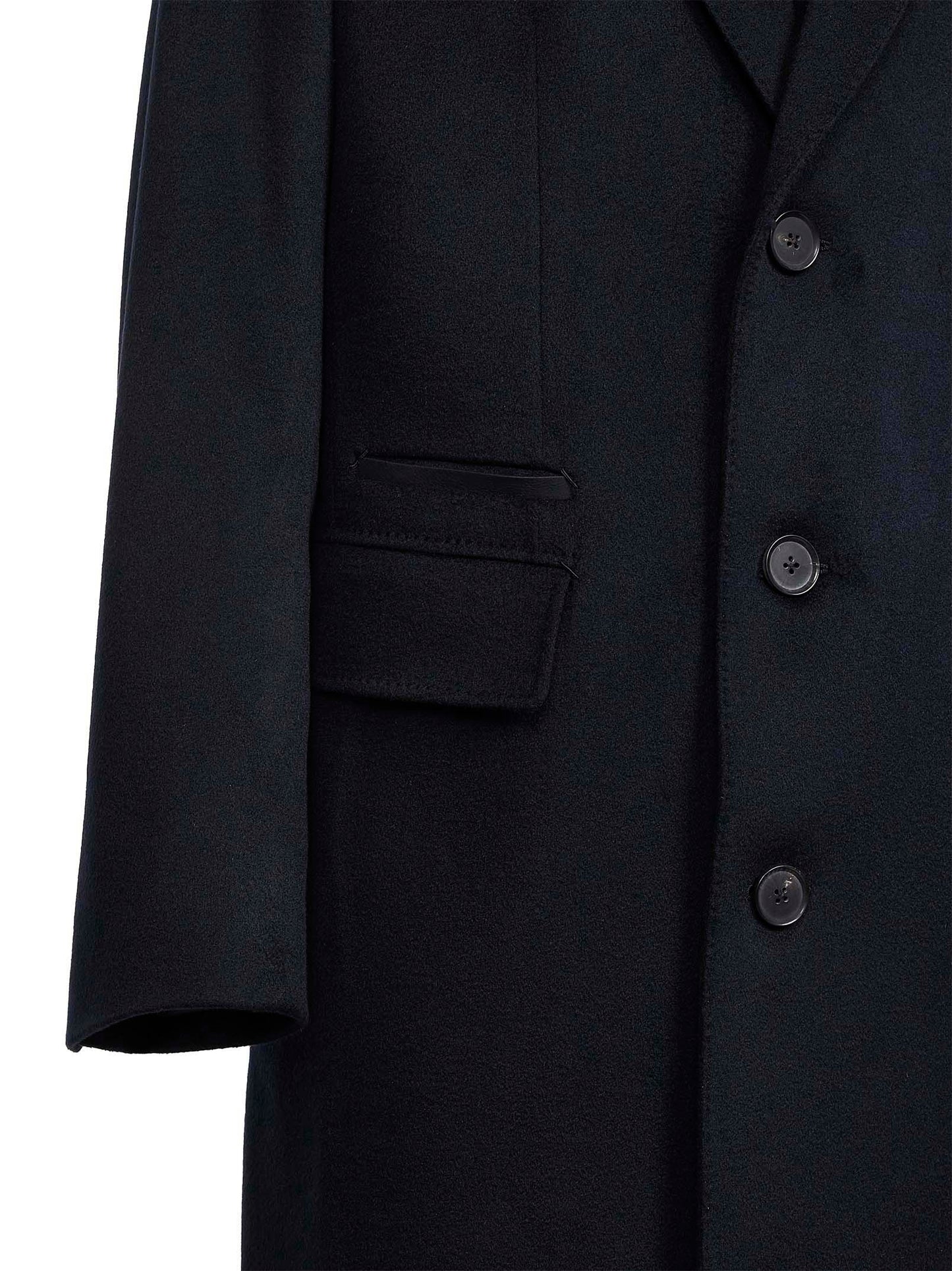 Blue Oasi Cashmere overcoat with bib