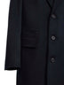 Blue Oasi Cashmere overcoat with bib