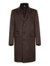 Brown Oasi Cashmere overcoat with bib