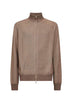 Brown Cashseta zip-up cardigan