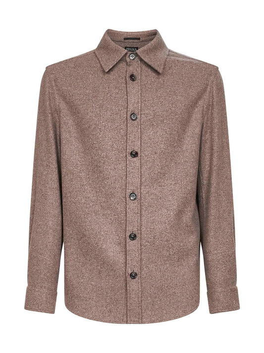 Brown Cashmere and Silk overshirt