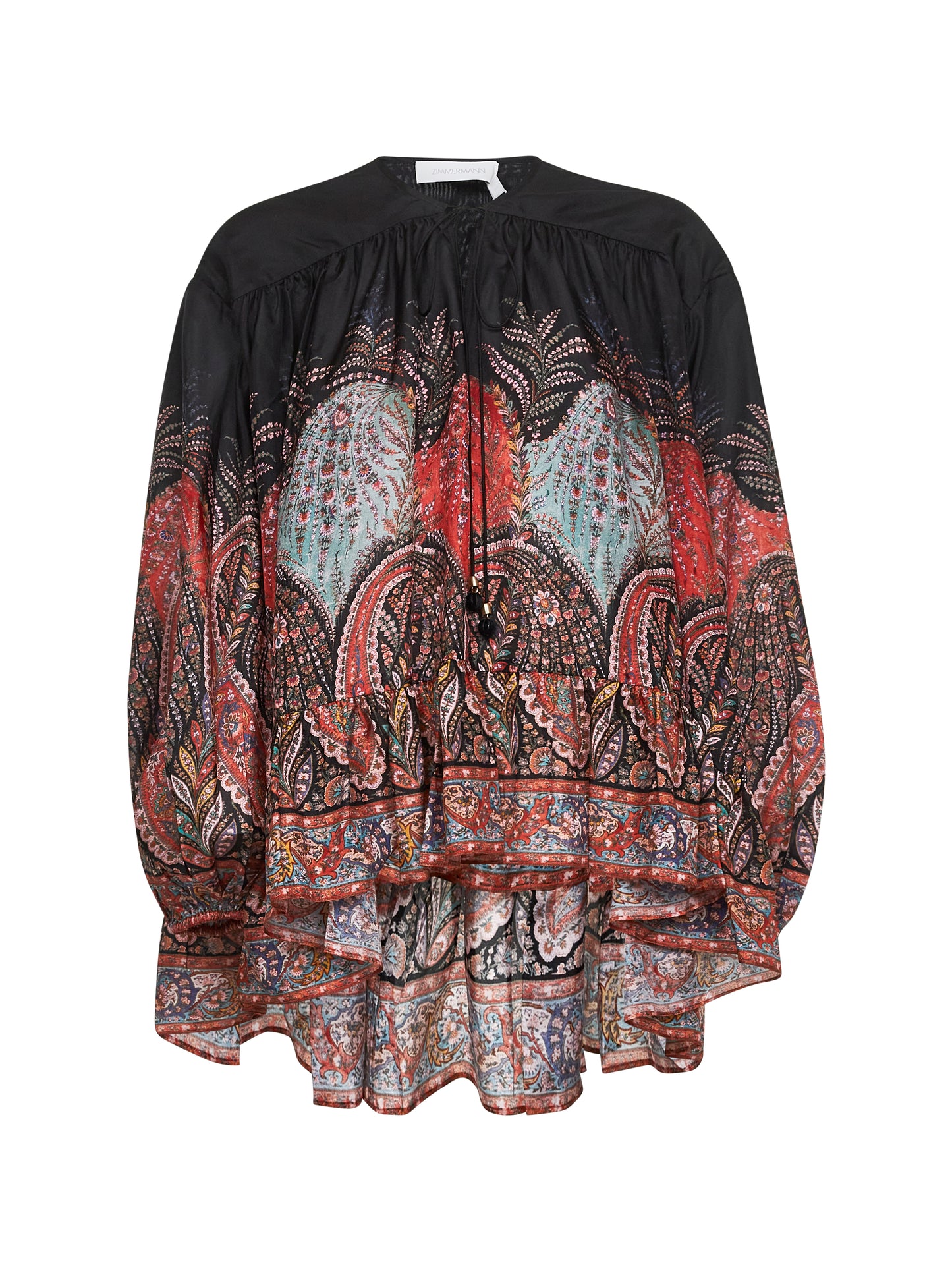 Black Paisley habotai silk Rhiannon blouse