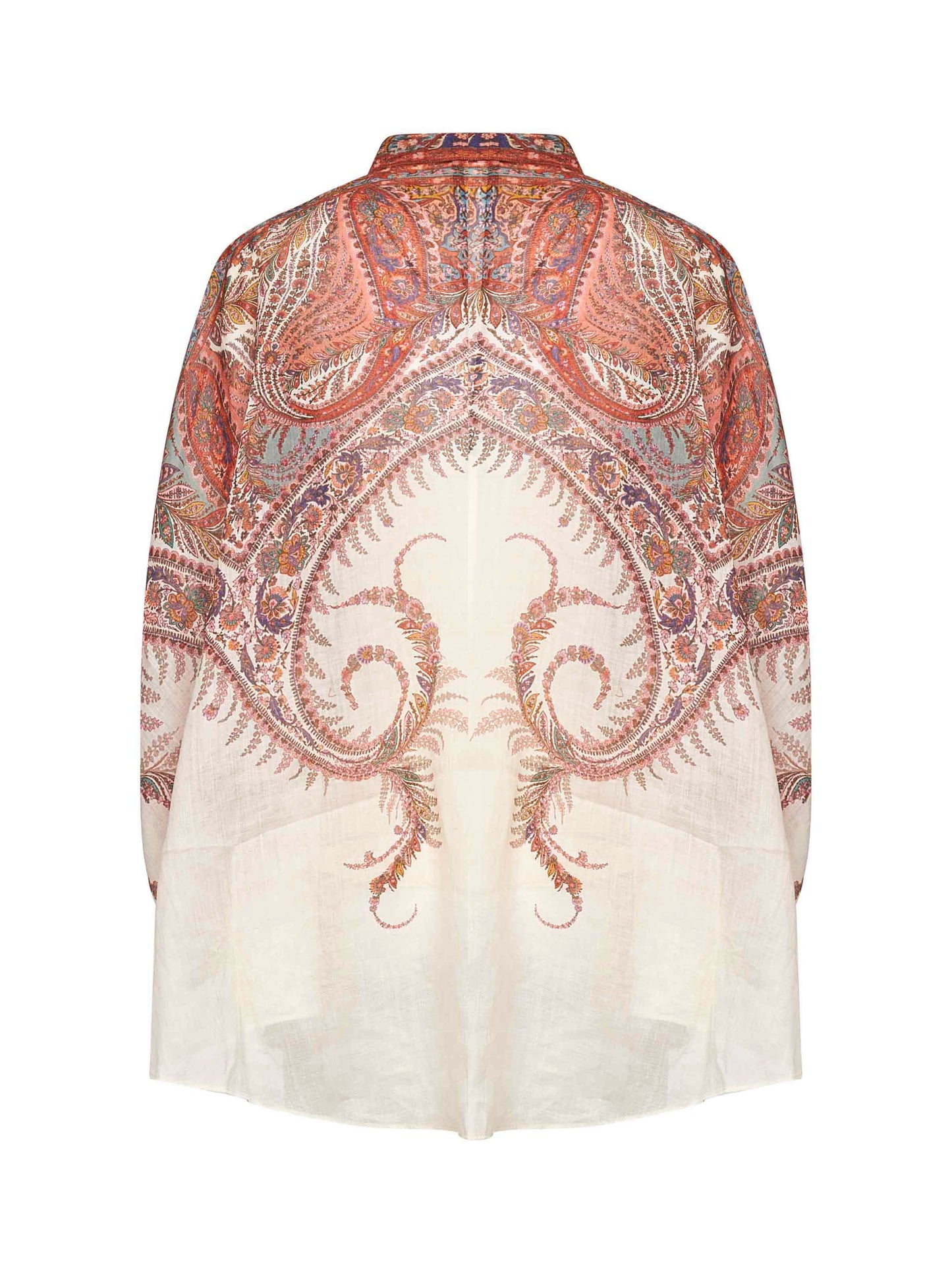 Blusa con fiocco Rhiannon in ramiè Paisley crema