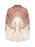 Blusa con fiocco Rhiannon in ramiè Paisley crema
