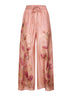 Pink Botanical Floral silk habotai Cascadian trousers