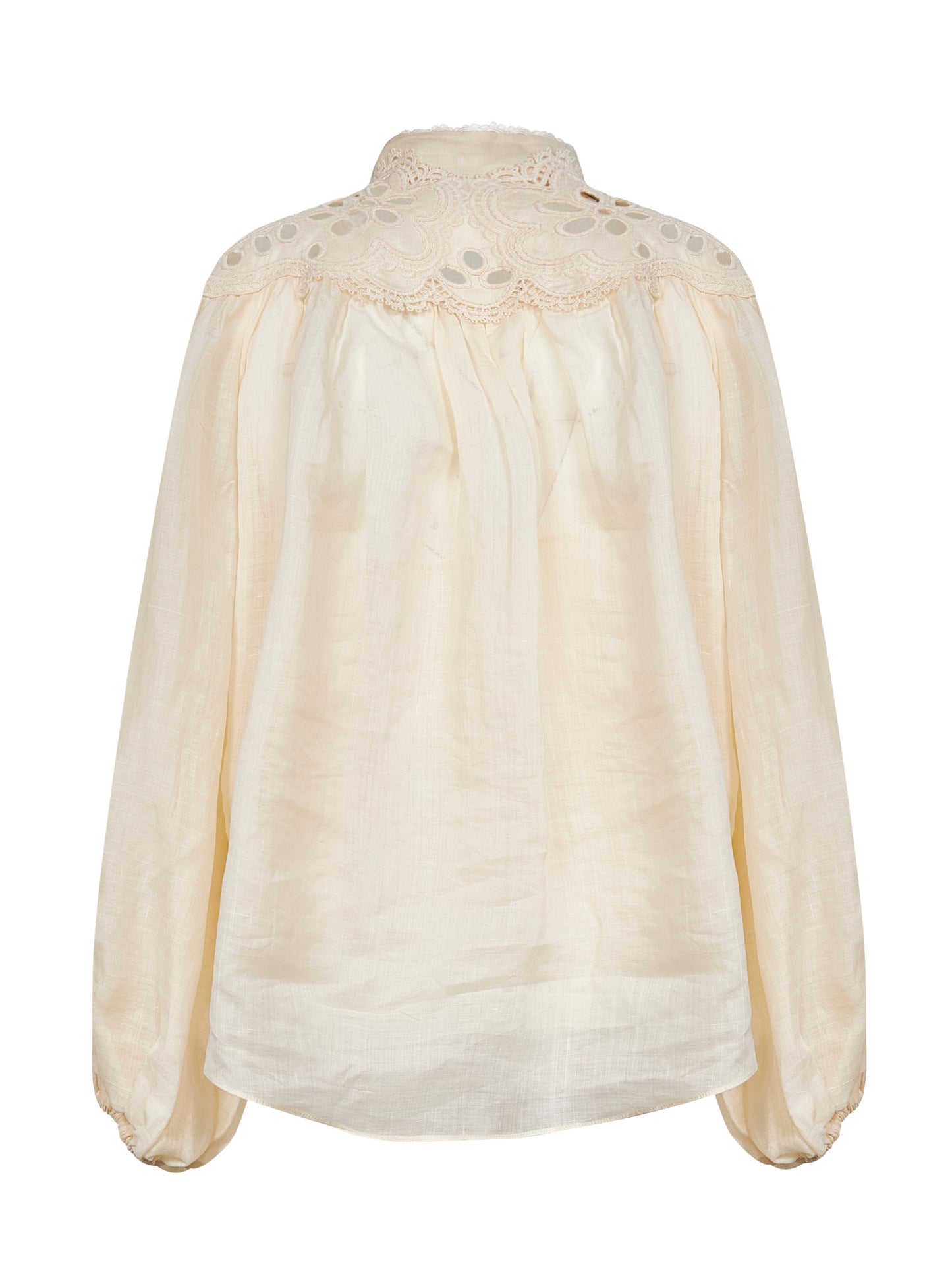 Cream ramie Coco embroidered blouse