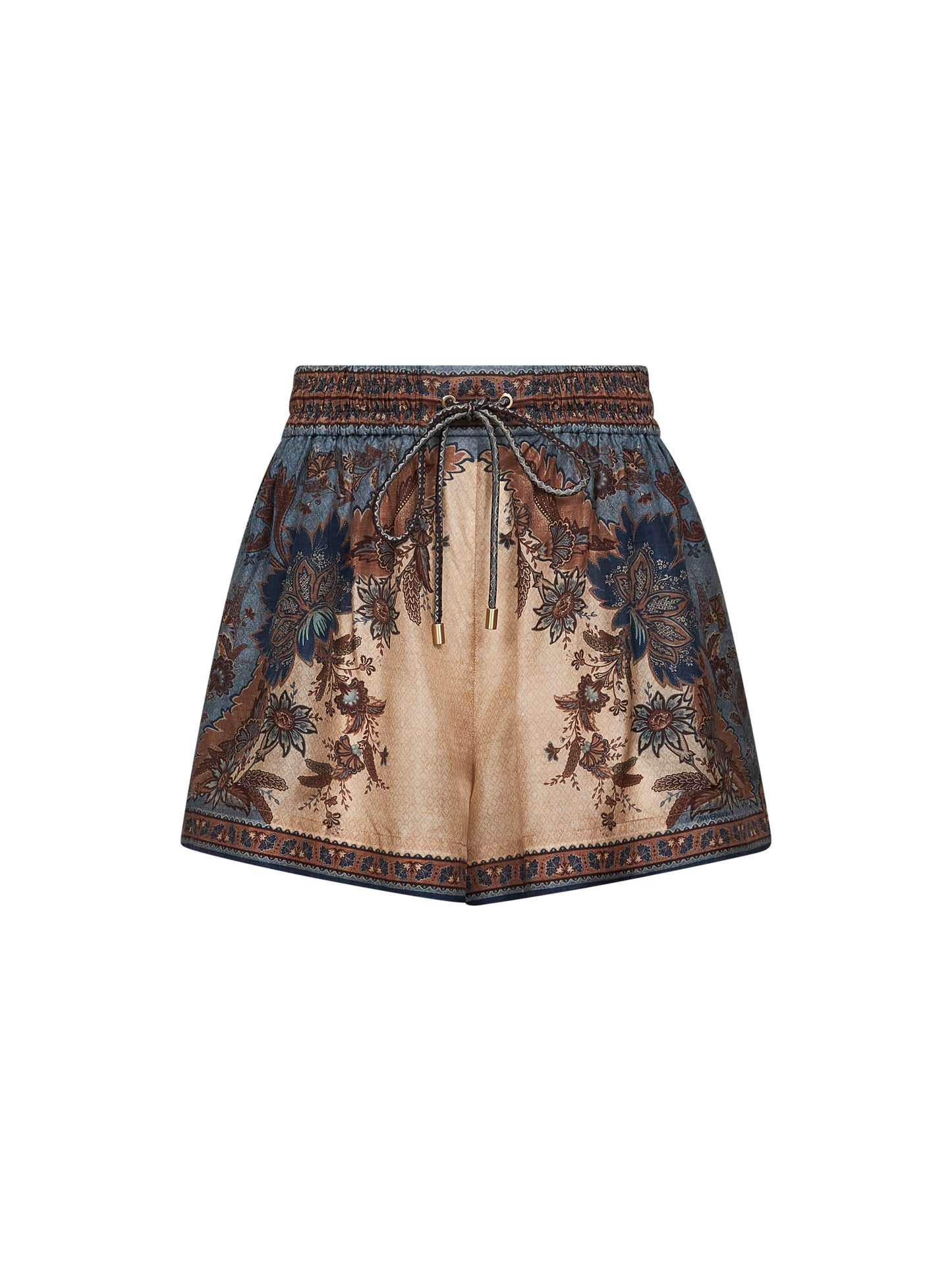 Indienne floral habotai silk Ascension shorts
