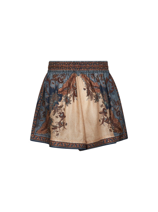 Shorts Ascension in seta habotai Indienne floreale