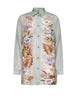 Camicia Coco in habotai di seta multi floreale salvia <BR/>