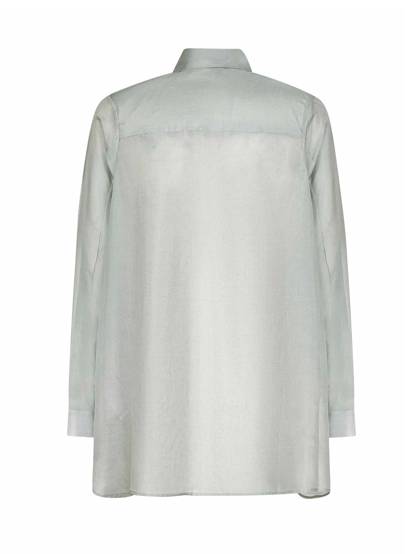 Camicia Coco in habotai di seta multi floreale salvia <BR/>