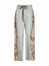 Pantaloni Coco in habotai di seta multi floreale salvia