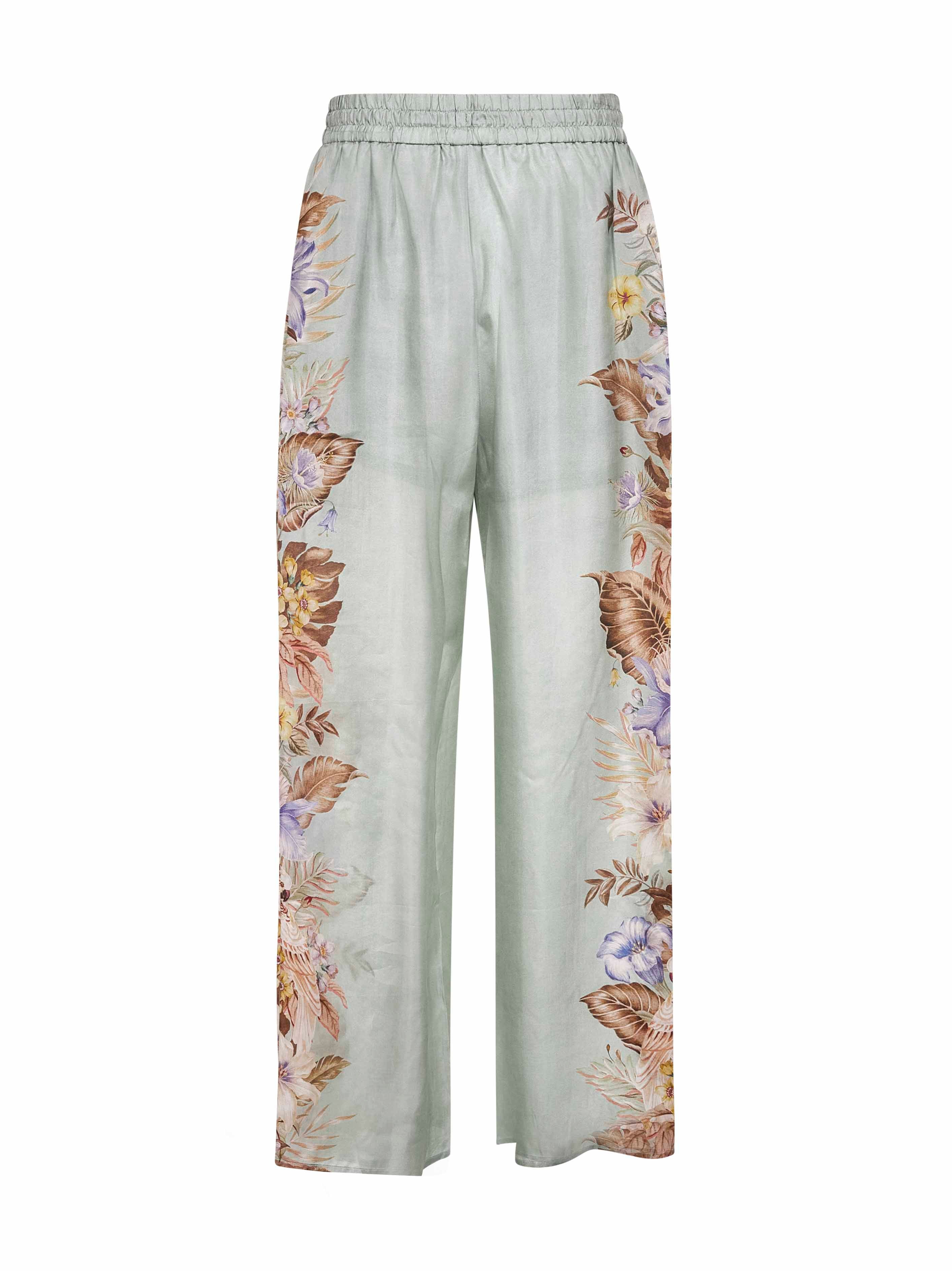 パンツ Zimmermann FW25 'Coco' pants (3524PSS254 SGMTFL) Sage Multi Floral silk habotai Coco trousers – Daniello.com