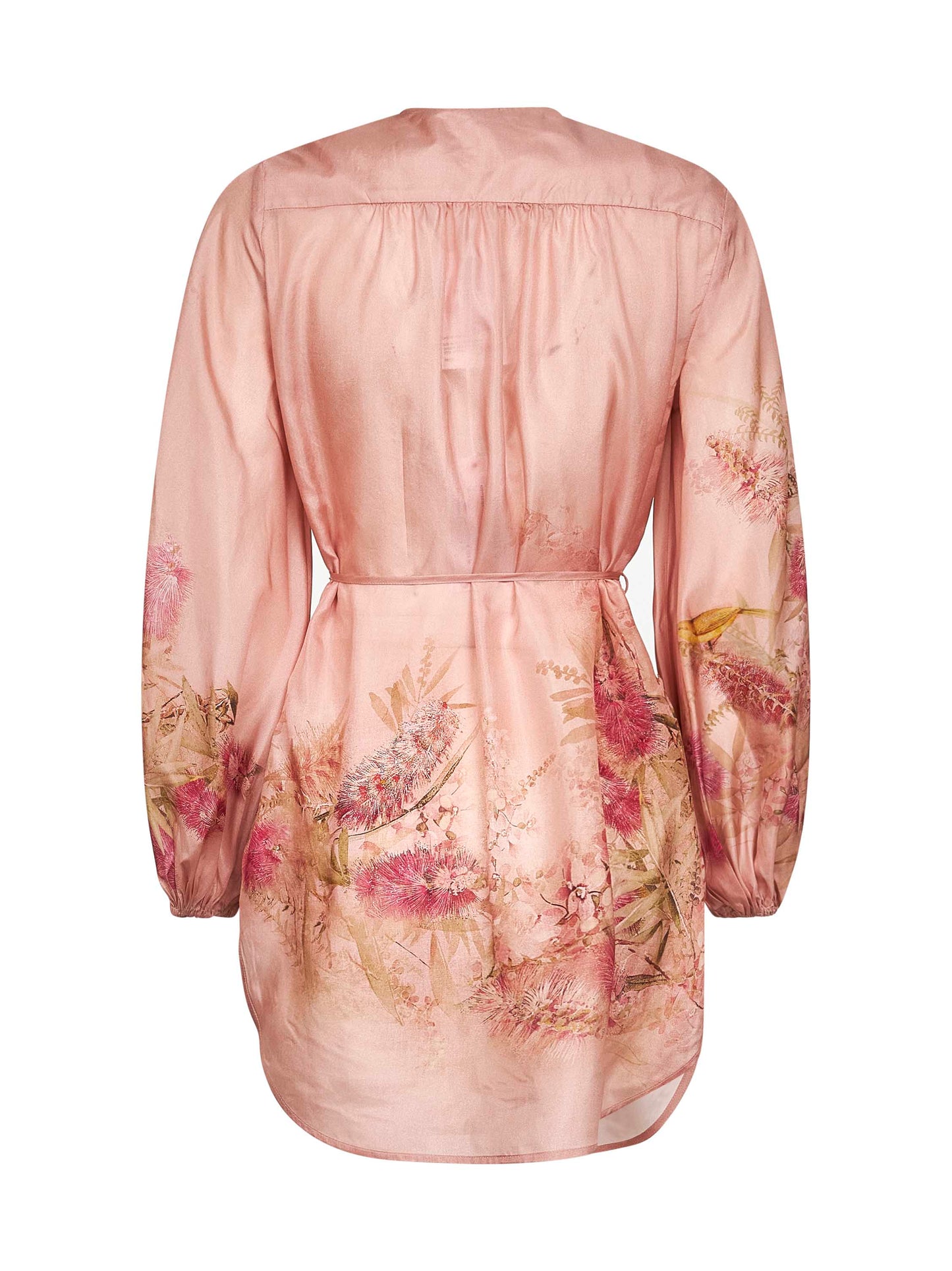 Pink Botanical Floral silk habotai Cascadian tunic top