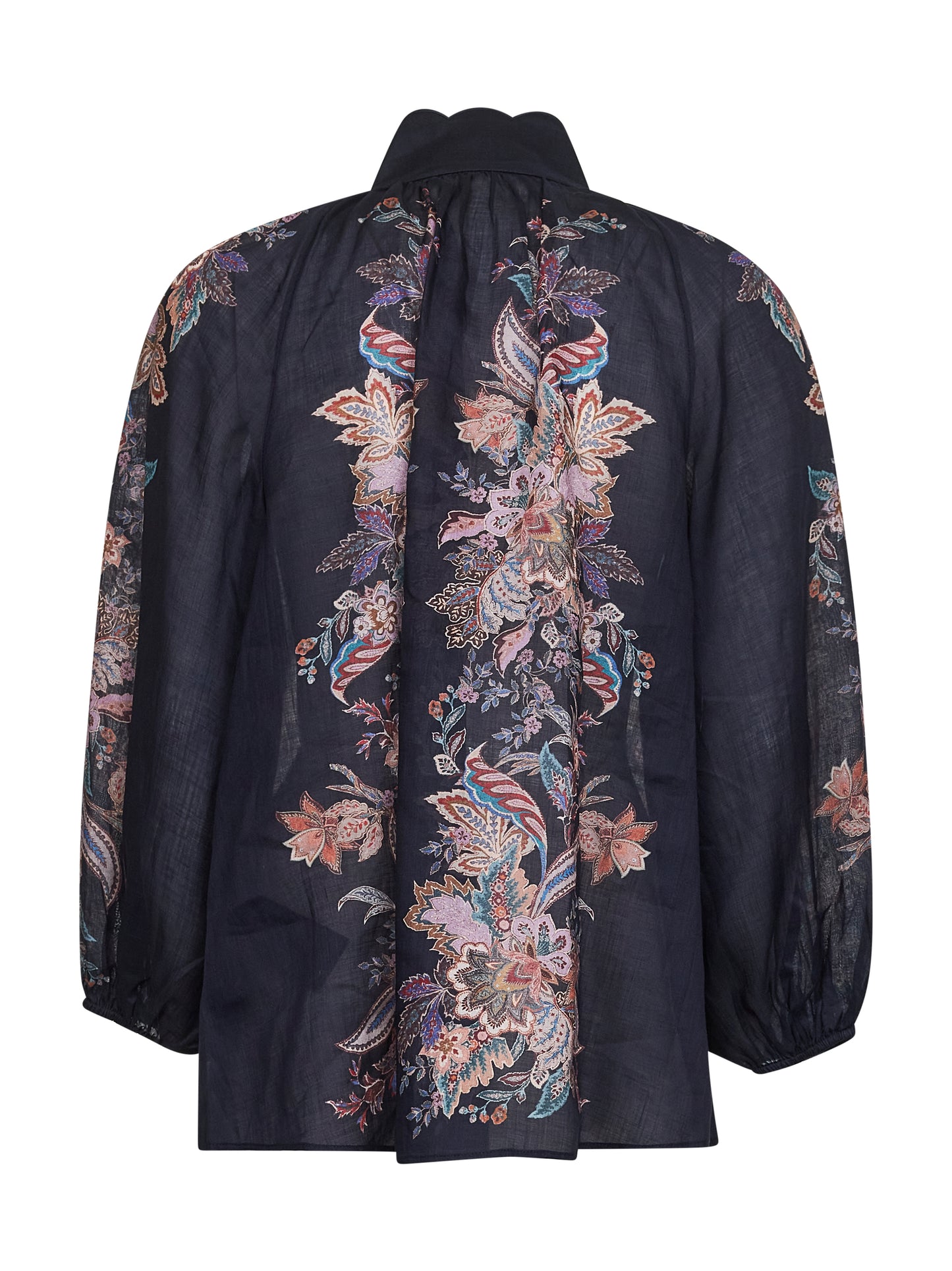 Blue Paisley ramie Rhiannon blouse