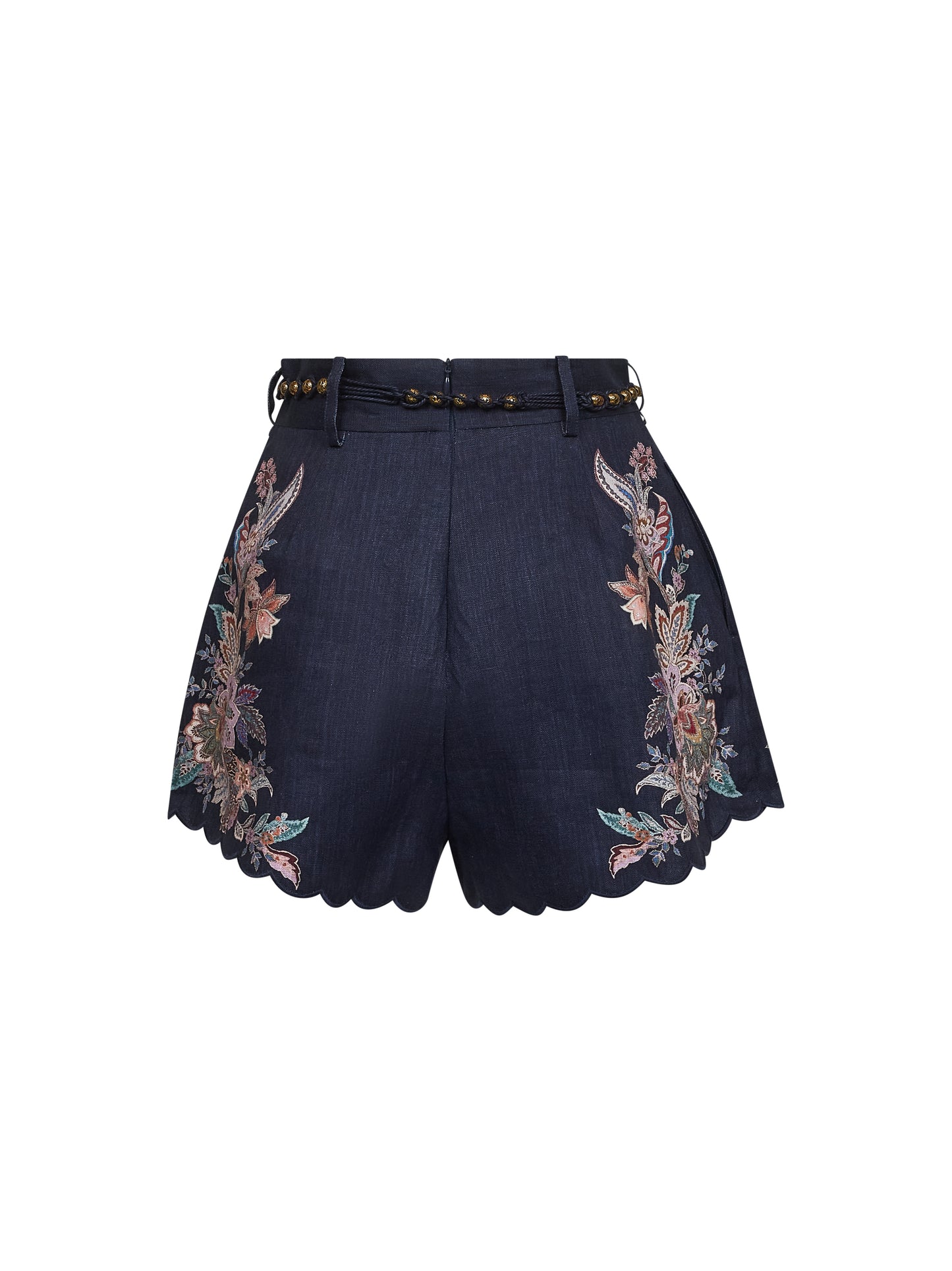 Blue Paisley linen Rhiannon shorts