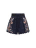 Blue Paisley linen Rhiannon shorts