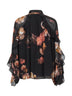 Black floral print viscose Hypnotic blouse