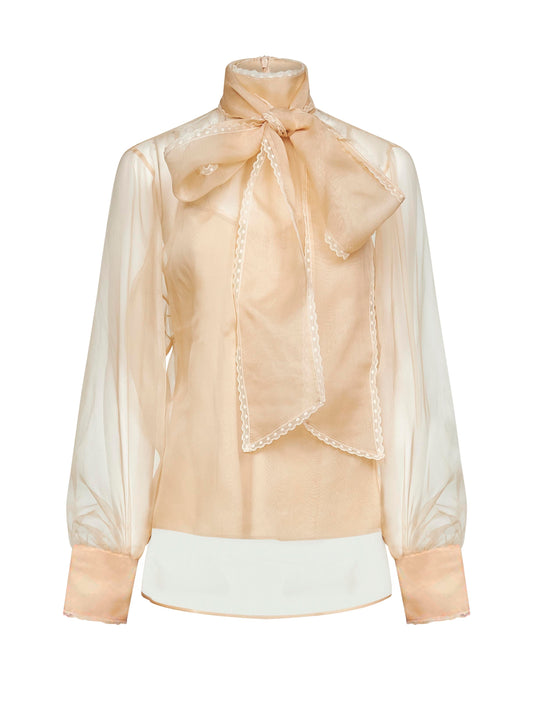 Beige organza Memento blouse